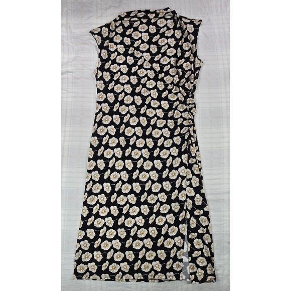 Talbots Plus Size Cowl-Neck Sleeveless Midi Dress in Deco Flower Women’s 18W - Picture 3 of 12